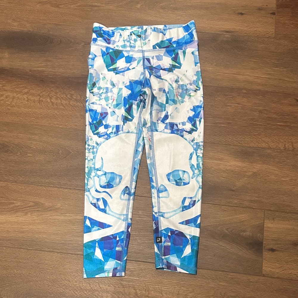 Soul Cycle Blue Geometric Skull Kids Leggings
